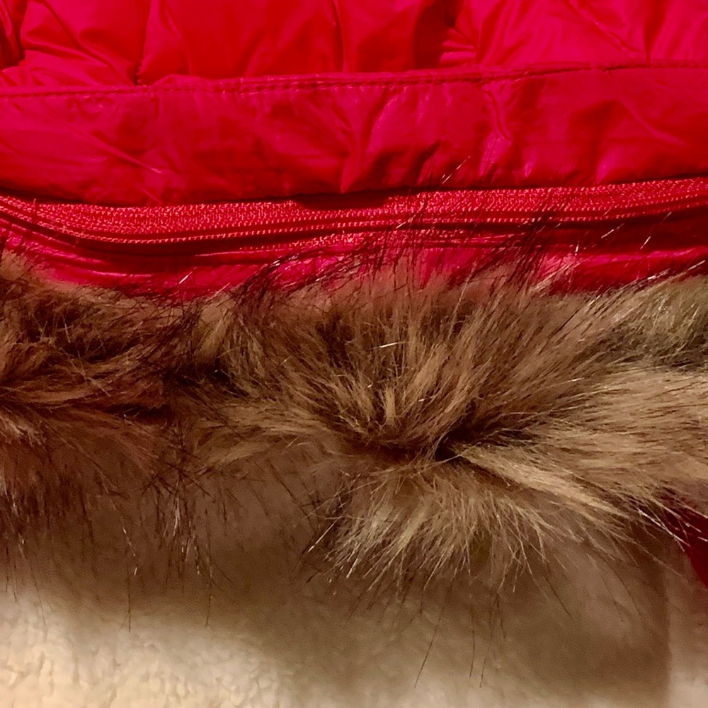 🎄☃️ Eddie Bauer Parka Coat Girl's Sun Valley, Down Jacket Fur Hood Fuchsia ⛄❄️ - Picture 6 of 12